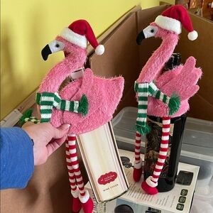 Festive Flamingo Wine Bottle Covers